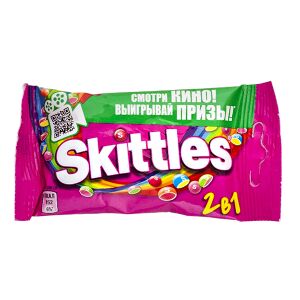 Драже Драже SKITTLES 2в1 38 г 1/12
Драже Skittles c разноцветной глазурью - радуга фруктовых вкусов в каждой упаковке! - Вкус «2 в 1» предлагает в два раза больше радуги, ведь в каждой конфете – два ф