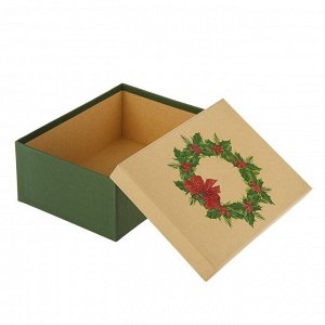 Набор коробок 3в1 "Рождественский венок", 22 х 16 х 8,5 - 18 х 12 х 5,5 см