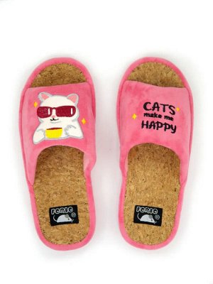 Тапочки женские  "Cats make me happy"