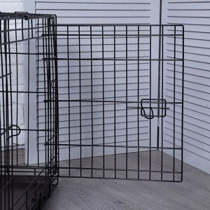 Клетка для собак №3 с металлическим поддоном, складная, 76 х 56 х 60 см