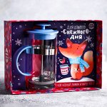 Подарочный набор «Для самого снежного дня», в коробке: чай чёрный, лимон и мята, 100 г, френч-пресс 250 мл