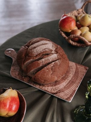 Блюдо для подачи Magistro Wood, 36.5x18x1.2 см, фарфор, коричневое