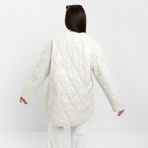 Куртка стёганая женская демисезонная MIST Oversize, молочная