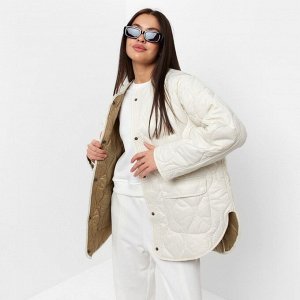 Куртка стёганая женская демисезонная MIST Oversize, молочная