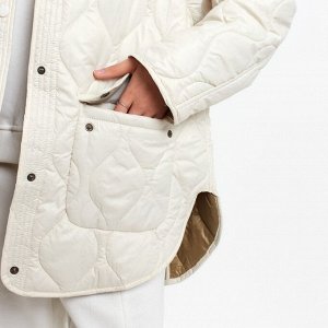 Куртка стёганая женская демисезонная MIST Oversize, молочная