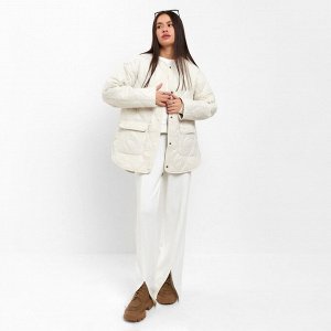 Куртка стёганая женская демисезонная MIST Oversize, молочная