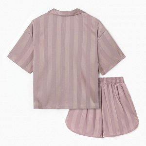 Пижама женская (рубашка и шорты) KAFTAN "Полоса" размер, розовый