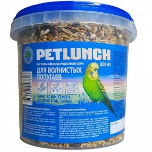Корм для птиц "Petlunch Organic" (банка) 700гр. для ВОЛНИСТЫХ ПОПУГАЕВ.