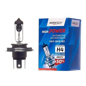 Лампа галогенная Avantech H4 (P43t(G16t), T16), 12В, 60/55Вт, 3200К, 1 шт, арт. AB0013