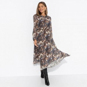 Платье нарядное на подкладе, Летящие мгновения (brown)