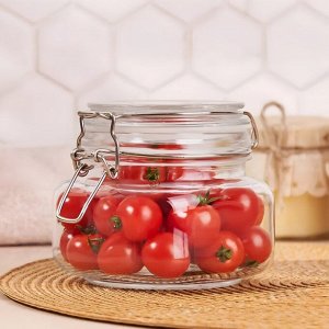 Банка, 450 мл, с крышкой на защелке, стекло
