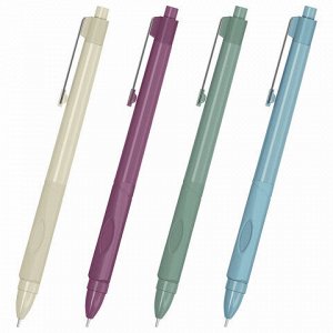 Ручка шариковая автоматическая с грипом BRAUBERG "COMFORT GRIP", СИНЯЯ, игольчатый наконечник 0,7 мм, линия письма 0,35 мм, 144323