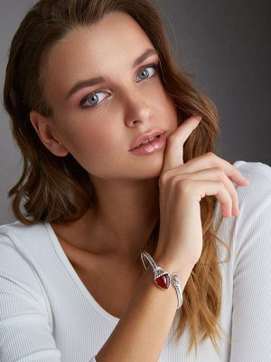 Яркий браслет-змейка с коньячным янтарём и кристаллами «Анбарин»