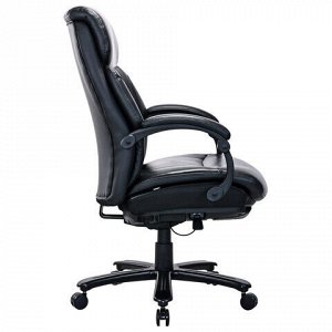 Кресло HAWASAN "Voyager HD-010", НАГРУЗКА до 180 кг, подножка, экокожа, черное, 532971