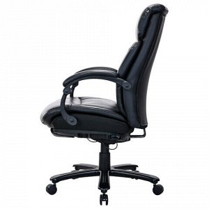 Кресло HAWASAN "Voyager HD-010", НАГРУЗКА до 180 кг, подножка, экокожа, черное, 532971