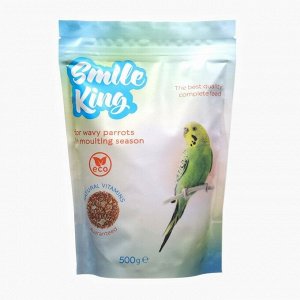 Корм для птиц "SMILE KING" для ВОЛНИСТЫХ ПОПУГАЙЧИКОВ в период линьки 500гр. НОВИНКА!!!