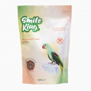 Корм для птиц "SMILE KING" для СРЕДНИХ ПОПУГАЕВ 500гр. НОВИНКА!!! (ст.пр. Беларусь)
