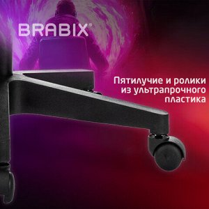 Кресло компьютерное BRABIX "Shooter GM-123", 2 подушки, экокожа, черное/красное, 533190
