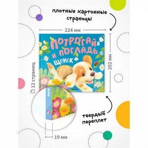 Книга тактильная "Потрогай и погладь. Львенок и Щенок", 12 стр., 22,5х20 см, АССОРТИ.