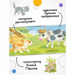 Книга тактильная "Потрогай и погладь. Львенок и Щенок", 12 стр., 22,5х20 см, АССОРТИ.
