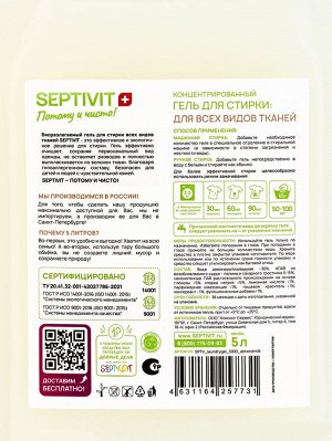 Гель для стирки SEPTIVIT "Миндальное молочко", 5л