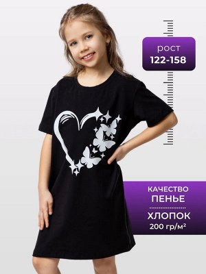 Платье футболка для девочки с принтом