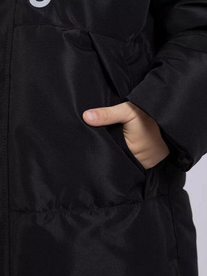 Куртка зимняя для подростка удлиненная с капюшоном