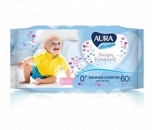 Влажные салфетки Aura Ultra Comfort, детские, 60 шт