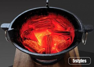 Портативная чугунная печь для барбекю с углем 26см