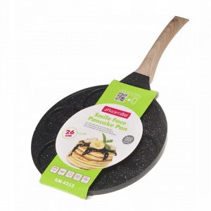 Сковорода для оладьев 26см Улыбки с антипригарным покрытием Black Marble из алюминия с индукцией