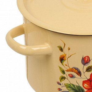 Набор посуды эмалированная сталь, 3 предмета, кастрюли 2.9, 4.5, 7 л, индукция, СтальЭмаль, Анемон, 1с112, кремовый
