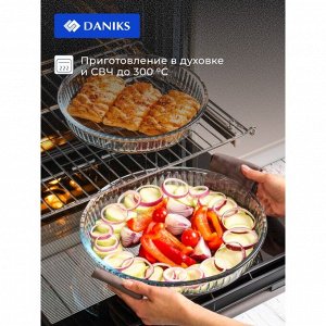 Набор посуды жаропрочной стекло, 2 шт, круглый, 1.9, 2.7 л, Daniks, 145022