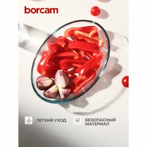 Форма для запекания стекло, 1.5 л, овальная, Borcam, 59084