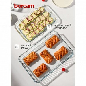 Форма для запекания стекло, 2 шт, 34х22, 40х27 см, прямоугольная, Borcam, 159075