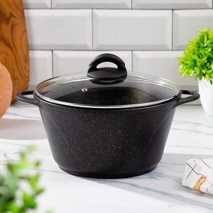 Кастрюля алюминий, антипригарное покрытие, 5 л, крышка стекло, Гурман, Eclipse, ГМк503ЭКИ, индукция
