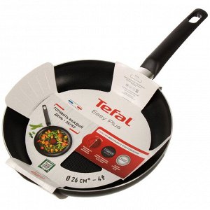 Сковорода алюминий, 26 см, антипригарное покрытие, Tefal, Easy Plus, 042 37 124