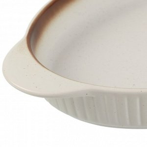 Форма для выпечки керамика, 31.5х16.5х2.5 см, 0.7 л, овальная, бежевая, Daniks, Полдень, Y4-8728