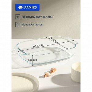 Форма для запекания стекло, 19.8х30.3х5.8 см, 2 л, прямоугольная, Daniks, HSAP20LN