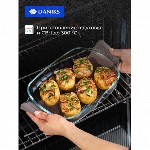 Форма для запекания стекло, 19.8х30.3х5.8 см, 2 л, прямоугольная, Daniks, HSAP20LN