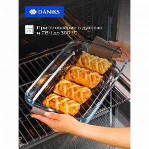 Форма для запекания стекло, 23.8х39.5х5 см, 3 л, прямоугольная, Daniks