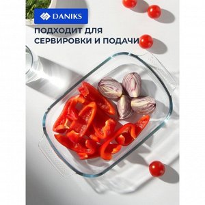 Форма для запекания стекло, 17.8х29х5.2 см, 1.5 л, прямоугольная, Daniks, HSAP15LN