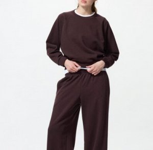 Женский короткий свитшот 479602 коричневый