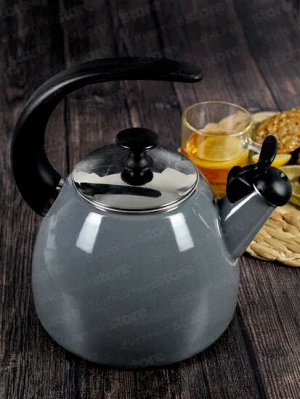 Чайник эмалированный 2.5л серый