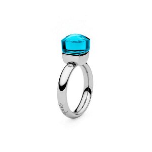 Кольцо Firenze dark aquamarine 18 мм Qudo