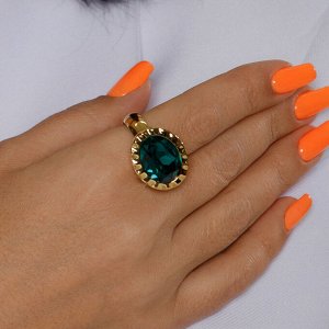 Кольцо TIVOLA UNICA big (G/P) Emerald 54 Qudo