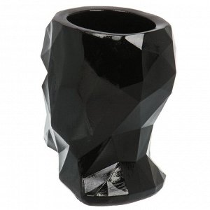 Кашпо гипс, 0.5 л, 18х19 см, черное, Оскар, 395/5