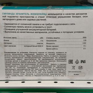 Фонарь садовый Lamper, Каскад Хранитель жемчужины, на солнечной батарее, грунтовый, 3 Вт, пластик, LED 4м выносная солнеч. панель 2м/аккум, холодное белое свечение