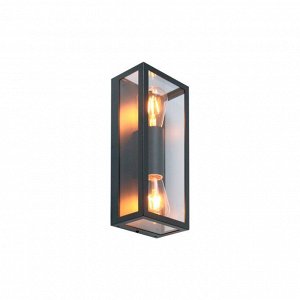 Светильник фасадный General Lighting Systems, Лофт, накладной, 50 Вт, металл, 14.5х37 см, черный, дымчатый