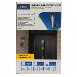 Светильник фасадный General Lighting Systems, Фортис S1, накладной, 50 Вт, металл, 18х19.2 см, серебристый