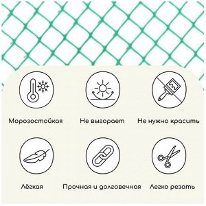Сетка для птичников, пластмасса, 13 х 15 мм, 100х1000 см, зеленая, Протэкт, Ф-13/1/10